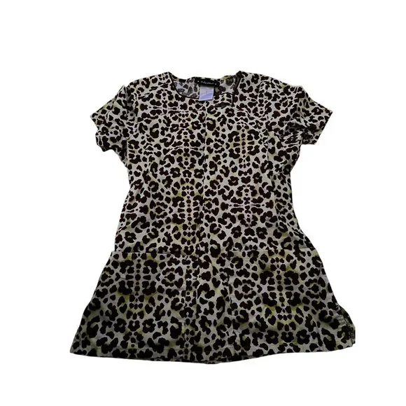 Leopard Print Baby Phat Women's Scrub Top Size S - Picture 1 of 6